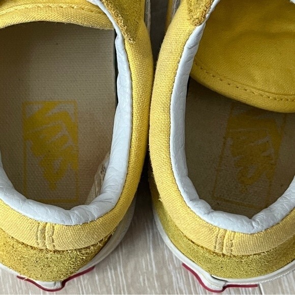 Kids Mustard Yellow White Vans size 2 - Picture 6 of 9